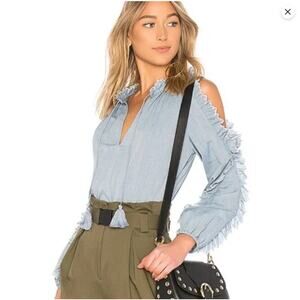 Ulla Johnson Amandine Blouse Ruffle Long Sleeve Size 4